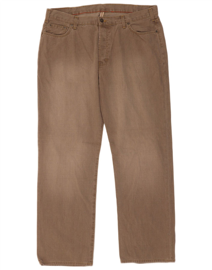 Marks & Spencer Mens Straight Jeans W40 L33 Khaki Cotton