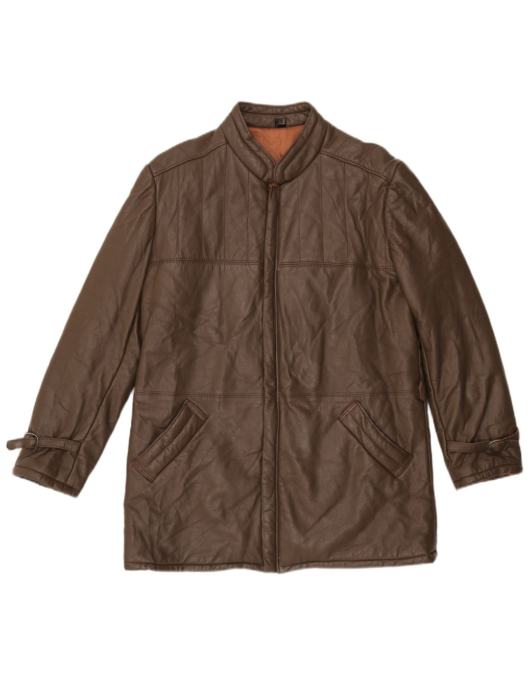 VINTAGE Mens Leather Jacket UK 38 Medium Brown Leather