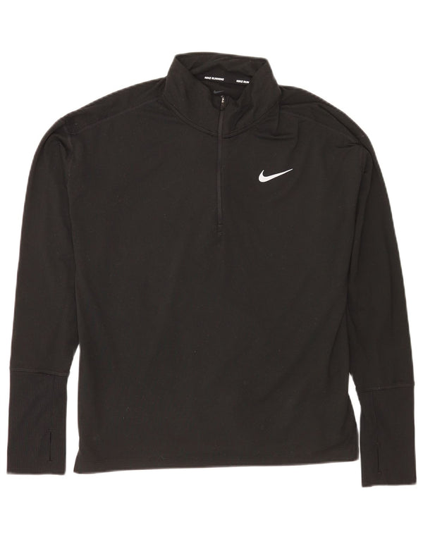 Nike Womens Running Loose Fit Top Long Sleeve UK 10 Small Black Sports