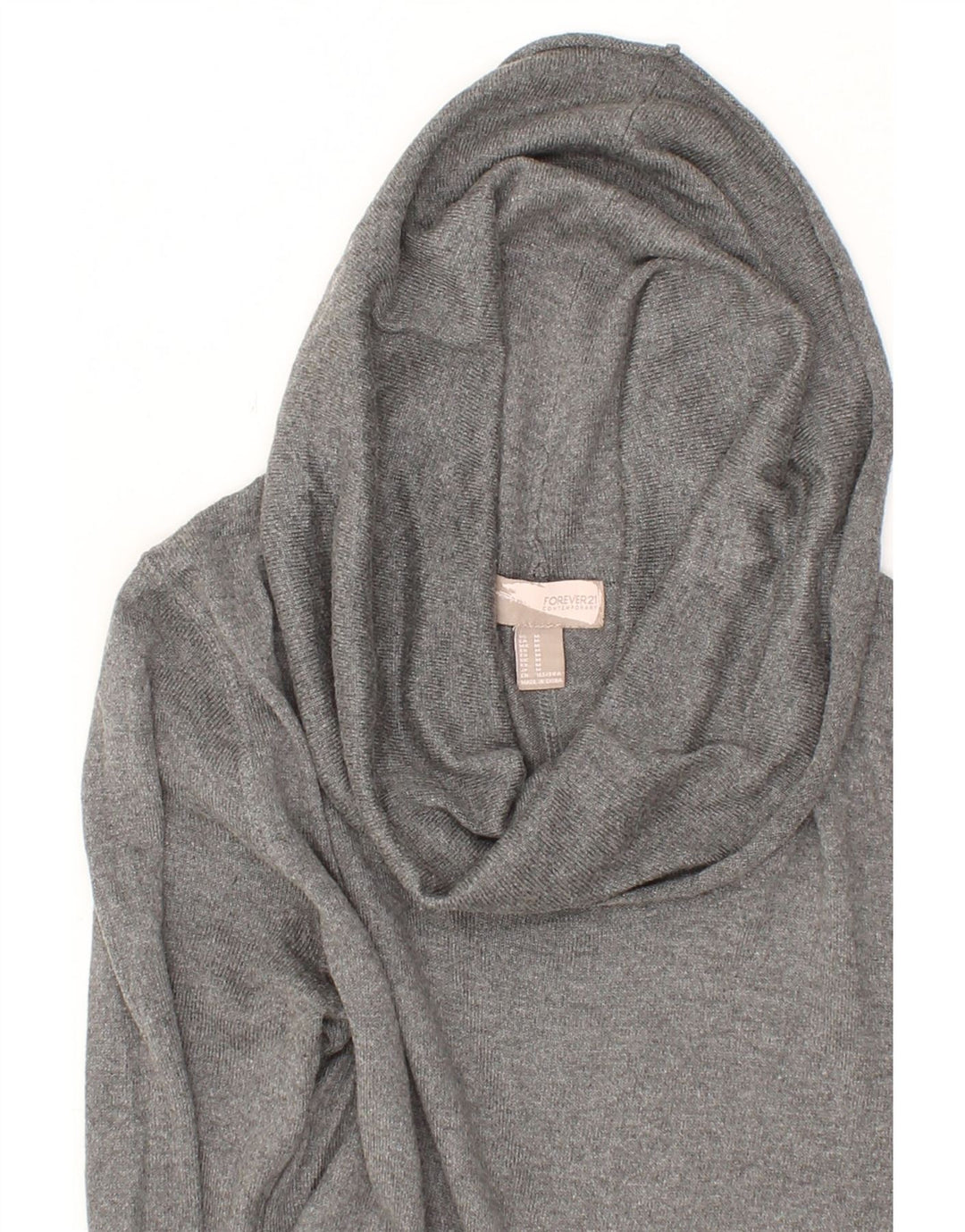 FOREVER 21 Womens Roll Neck Jumper Sweater UK 12 Medium Grey Vintage Forever 21 and Second-Hand Forever 21 from Messina Hembry 