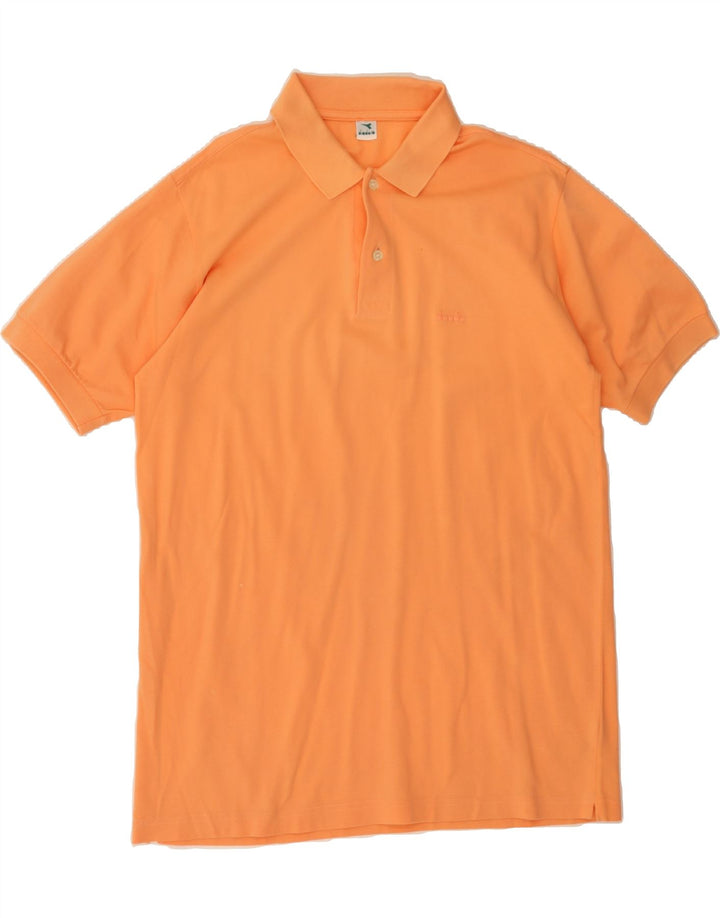 DIADORA Mens Polo Shirt Large Orange Cotton Vintage Diadora and Second-Hand Diadora from Messina Hembry 
