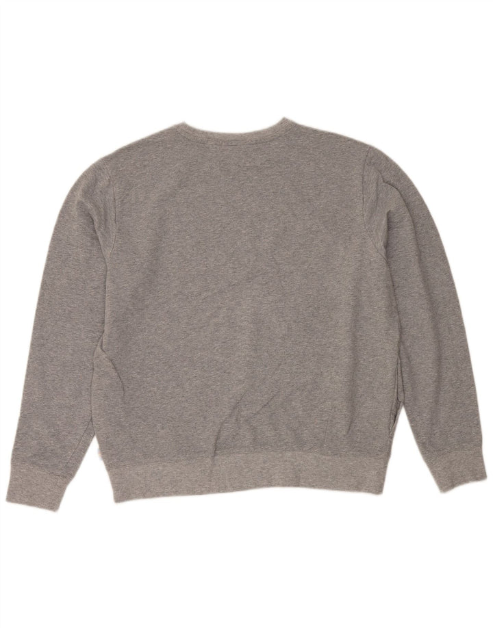 Fila Womens Sweatshirt Jumper UK 16 Large Grey Flecked Cotton