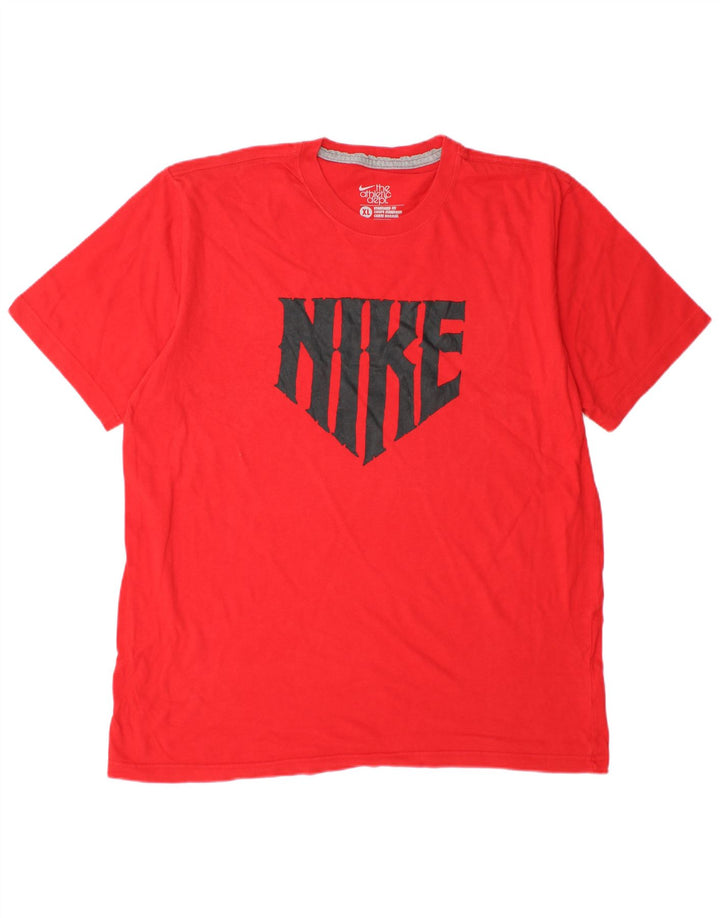 NIKE Mens Coupe Standard Standard Fit Graphic T-Shirt Top XL Red Cotton