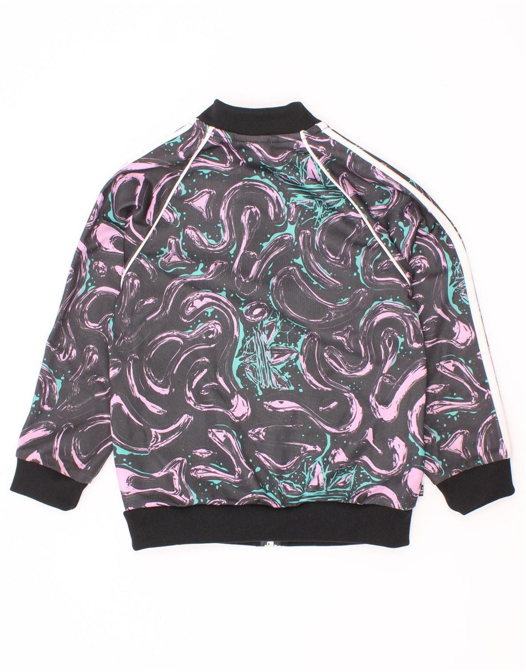 Adidas Girls Abstract Pattern Tracksuit Top Jacket 2-3 Years Multicoloured
