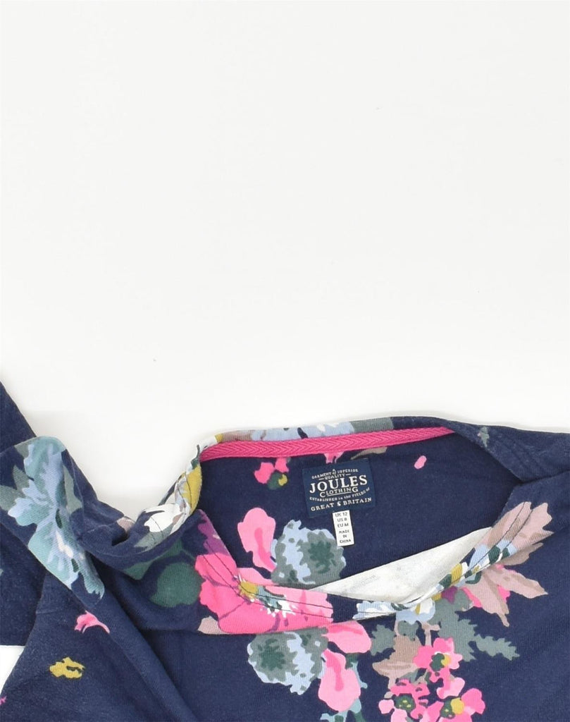 JOULES Womens Top Long Sleeve UK 12 Medium  Navy Blue Floral Cotton | Vintage Joules | Thrift | Second-Hand Joules | Used Clothing | Messina Hembry 