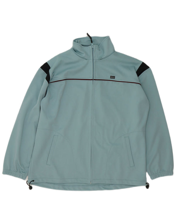 Asics Mens Tracksuit Top Jacket 2XL Blue Colourblock Polyester