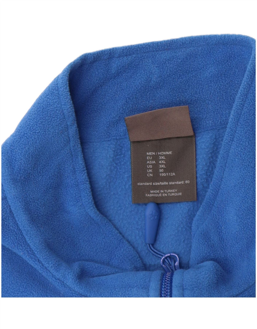 Jack Wolfskin Mens Zip Neck Fleece Jumper UK 50 3XL Blue Polyester