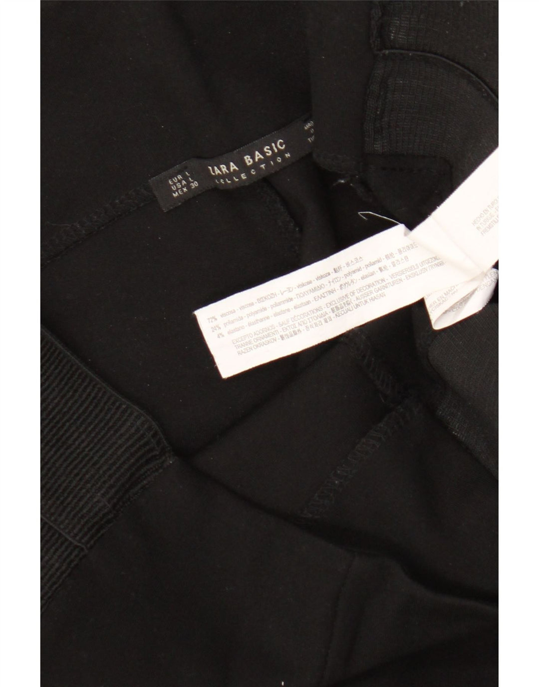 Zara Womens Leggings UK 14 Large Black Viscose