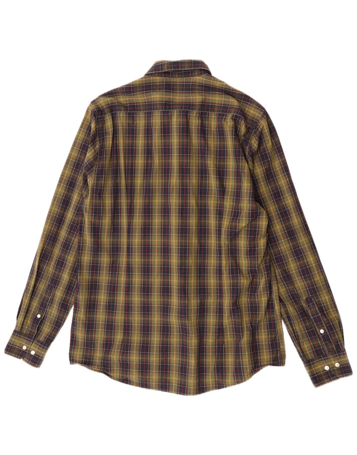Barbour Mens Tailored Fit Shirt Large Khaki Check Cotton