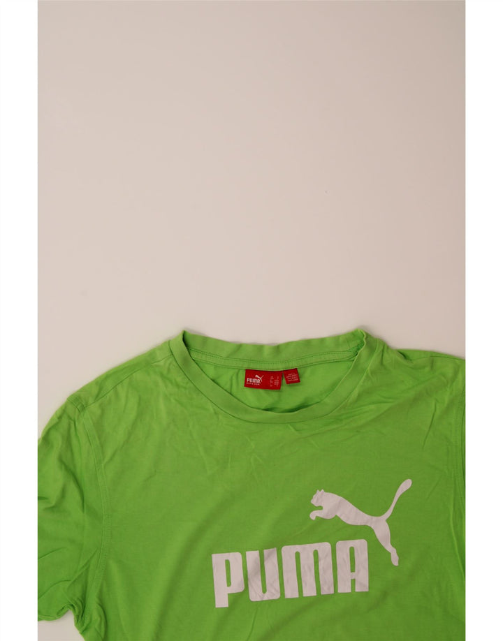PUMA Mens Graphic T-Shirt Top Small Green Vintage Puma and Second-Hand Puma from Messina Hembry 