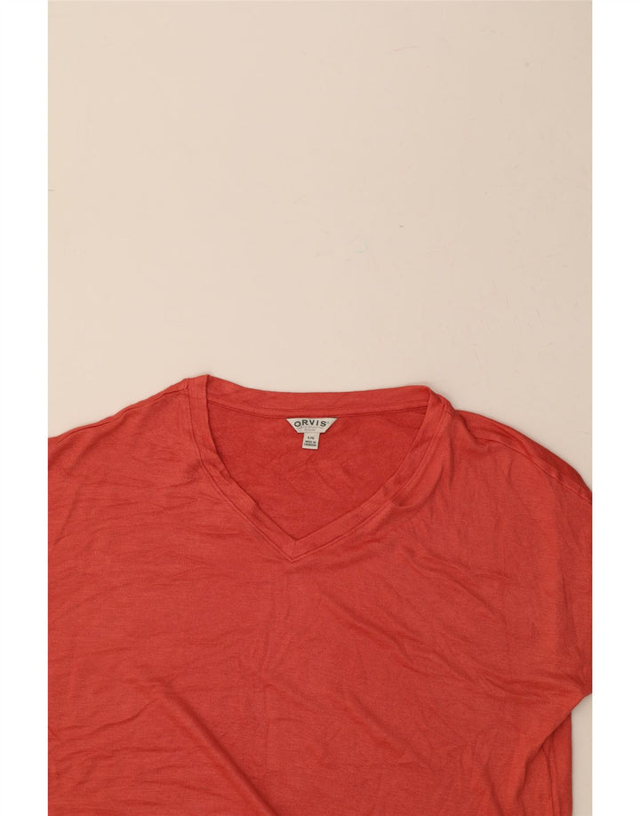 ORVIS Womens Oversized Blouse Top UK 16 Large Orange Polyester Vintage Orvis and Second-Hand Orvis from Messina Hembry 