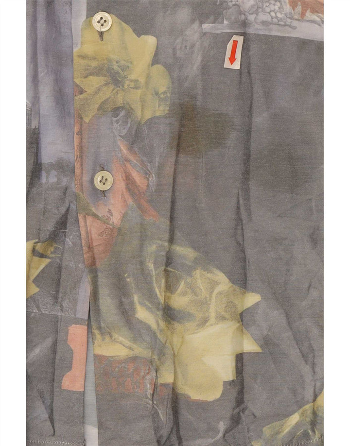 Comint Mens Shirt Medium Grey Floral