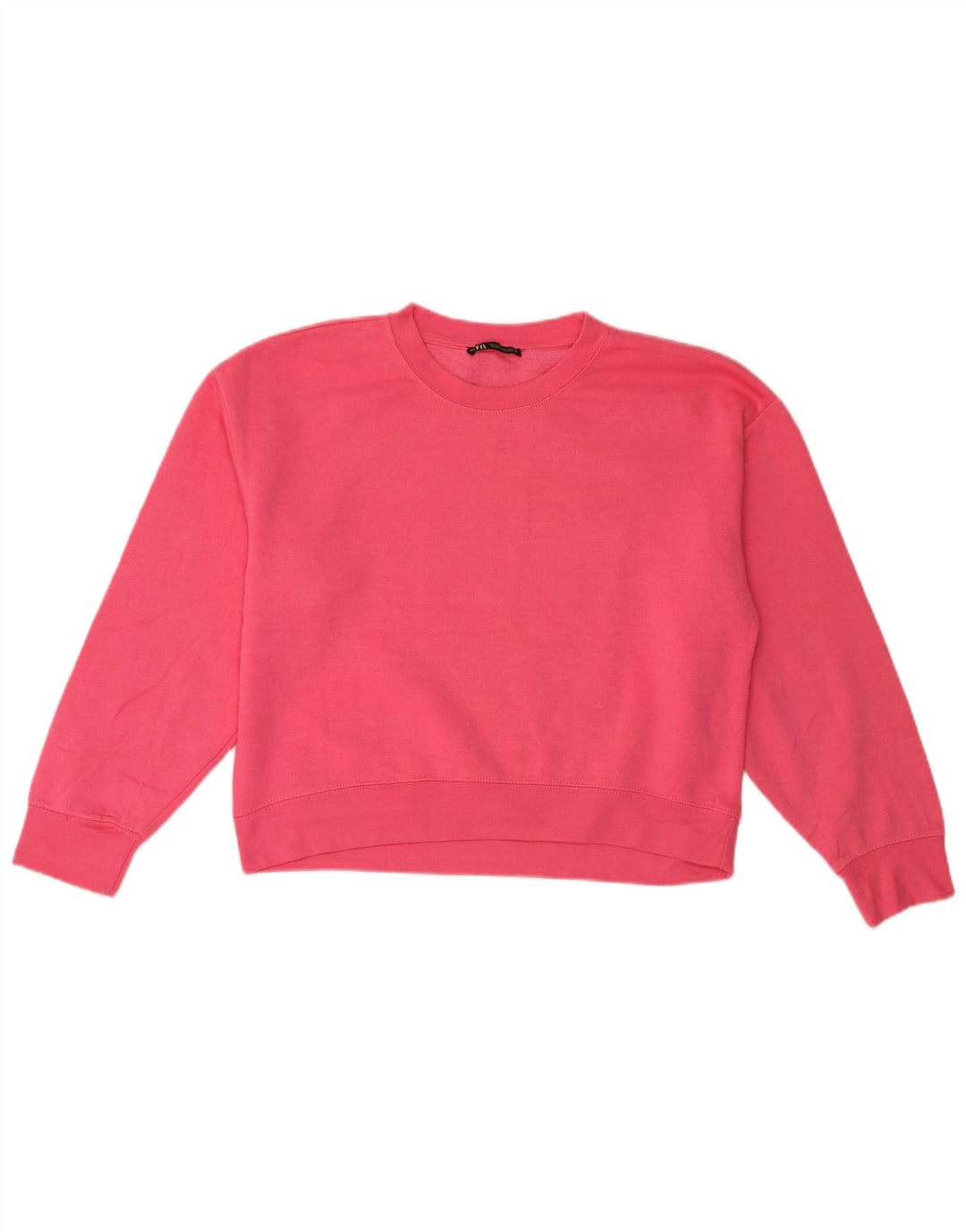 Zara Womens Sweatshirt Jumper UK 14 Medium Pink Polyester