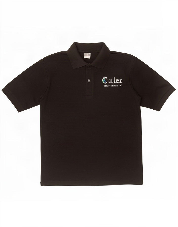 Russell Athletic Mens Graphic Polo Shirt Small Black Polyester
