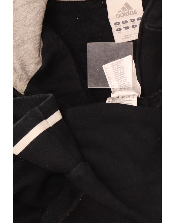 ADIDAS Mens Graphic Zip Neck Hoodie Jumper UK 40/42 Medium Navy Blue