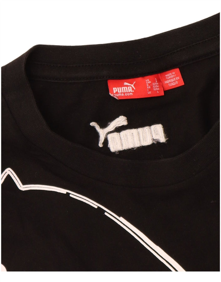 Puma Mens Graphic T-Shirt Top Large Black Cotton