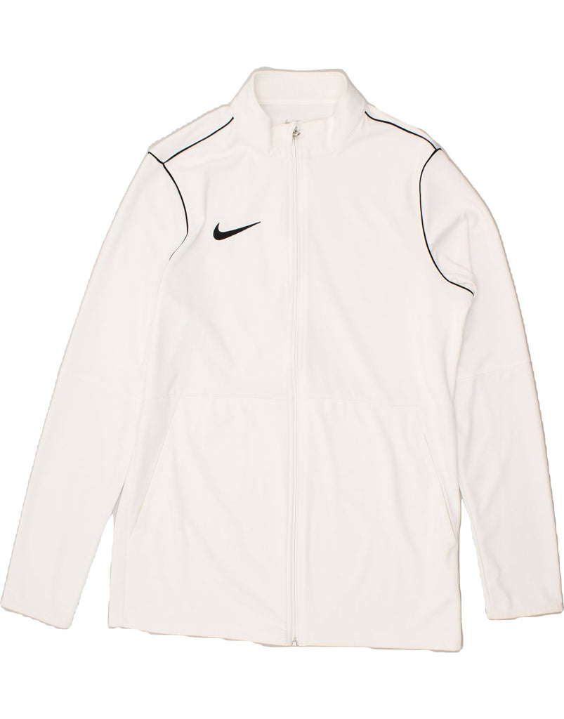 NIKE Mens Dri Fit Tracksuit Top Jacket Large White Polyester Vintage Nike and Second-Hand Nike from Messina Hembry 