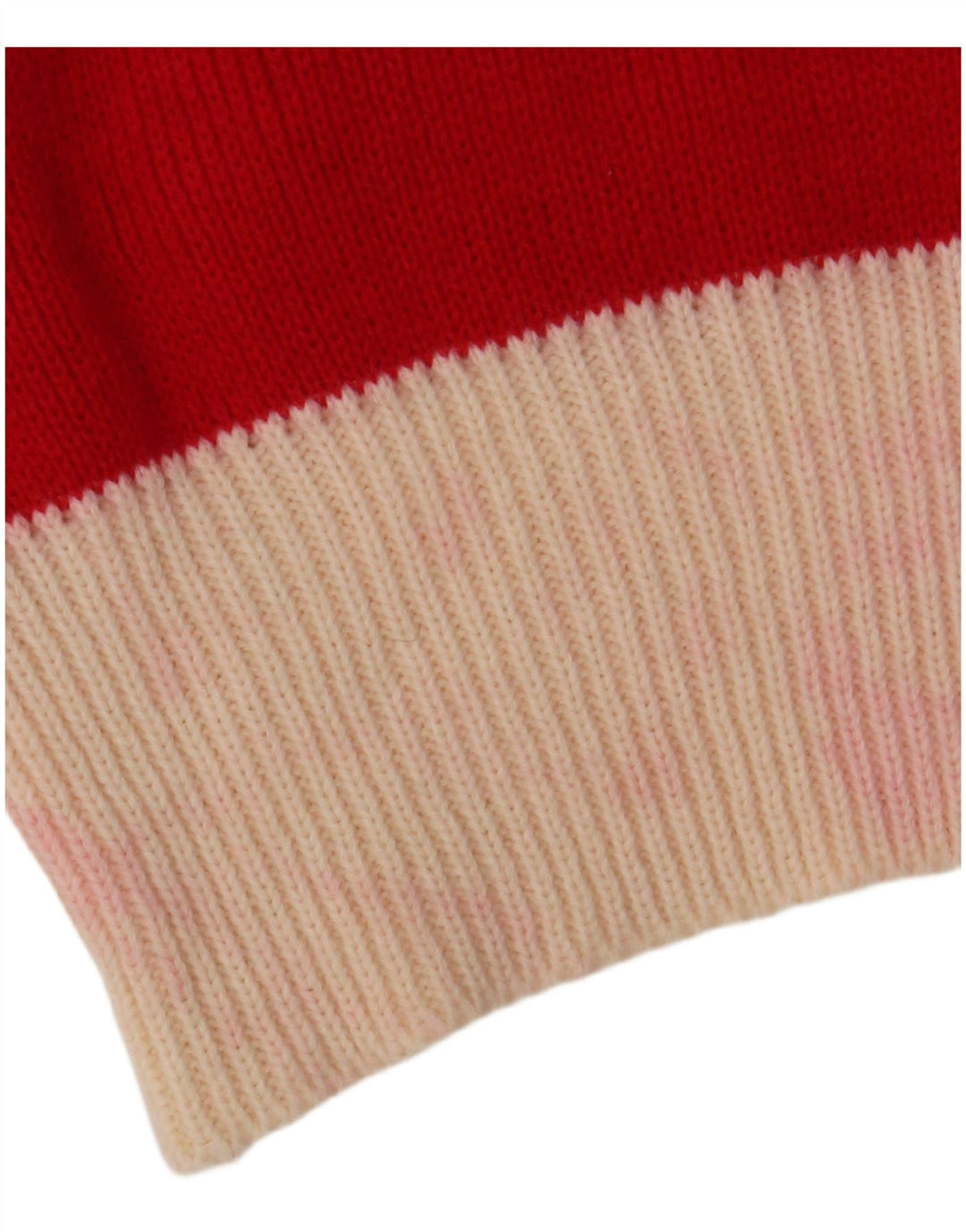 VINTAGE Womens Polo Neck Jumper Sweater IT 48 XL Red Colourblock Acrylic