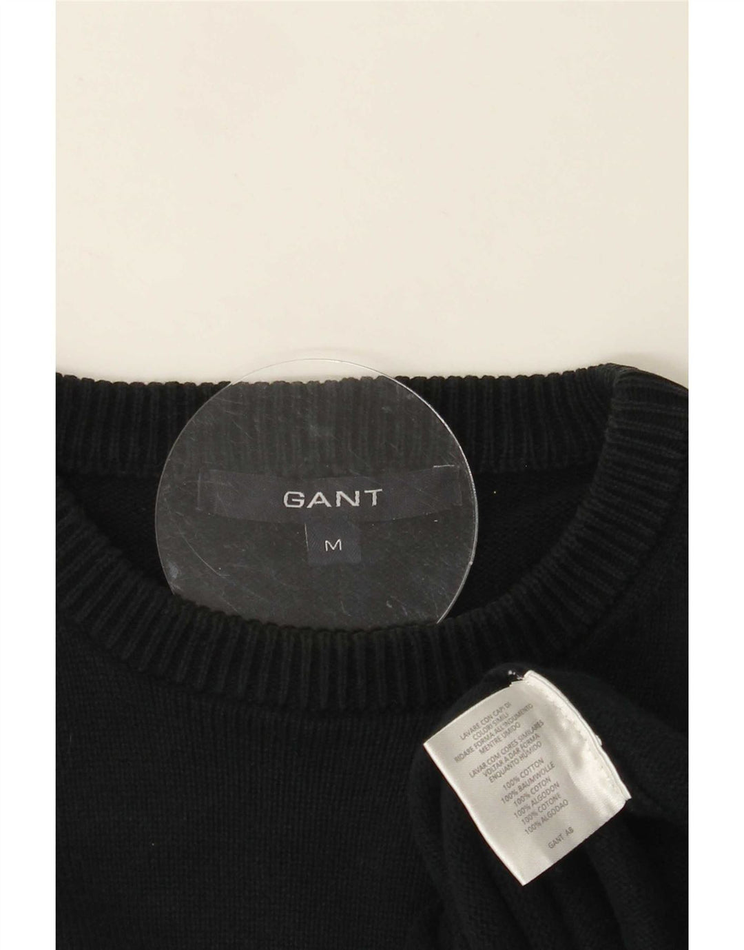 Gant Mens Crew Neck Jumper Sweater Medium Navy Blue Cotton