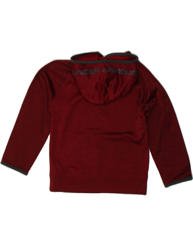 UNDER ARMOUR Boys Graphic Hoodie Jumper 4-5 Years Maroon Polyester | Vintage Under Armour | Thrift | Second-Hand Under Armour | Used Clothing | Messina Hembry 