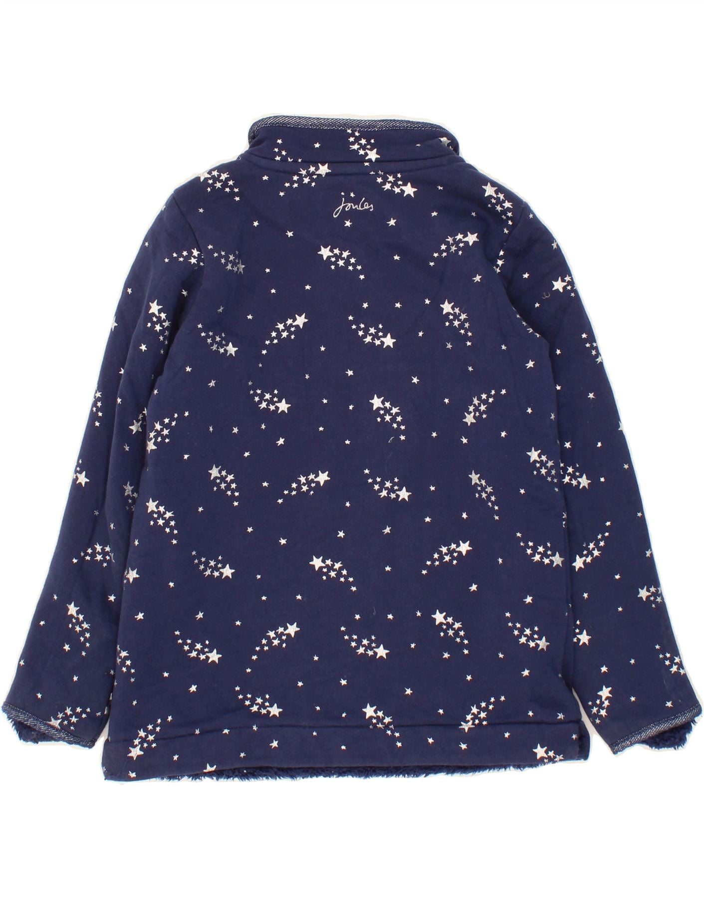 JOULES Girls Star 1 4 Zip Sweatshirt Jumper 11 12 Years Navy Blue Spotted Vintage Second Hand Clothing Online Messina Hembry