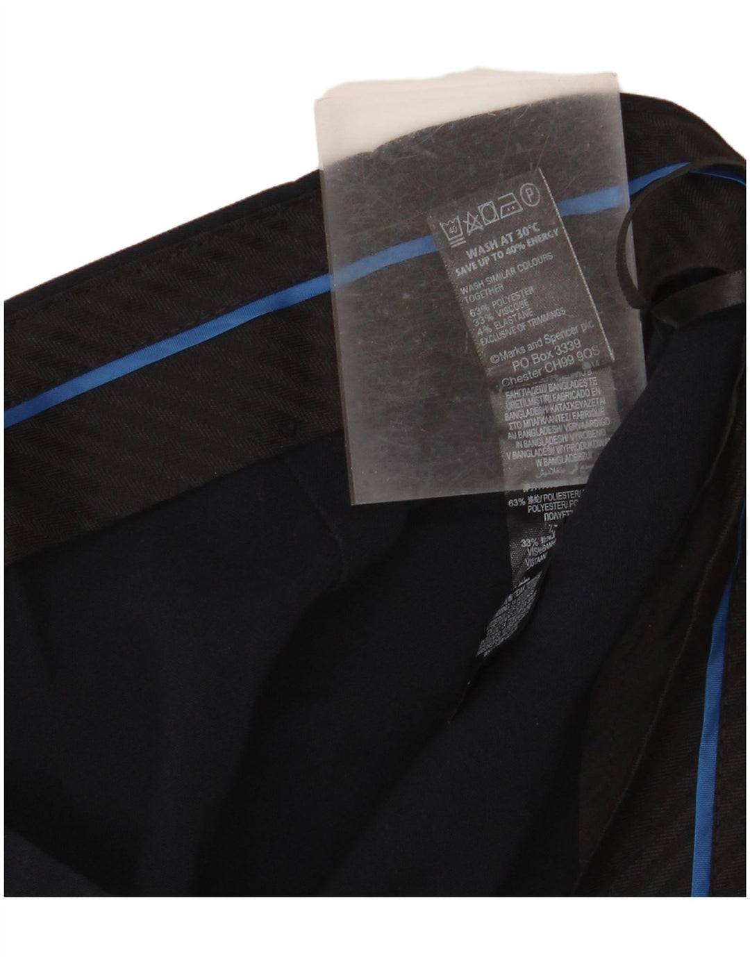 MARKS & SPENCER Womens Casual Trousers UK 10 Small W30 L30 Navy Blue