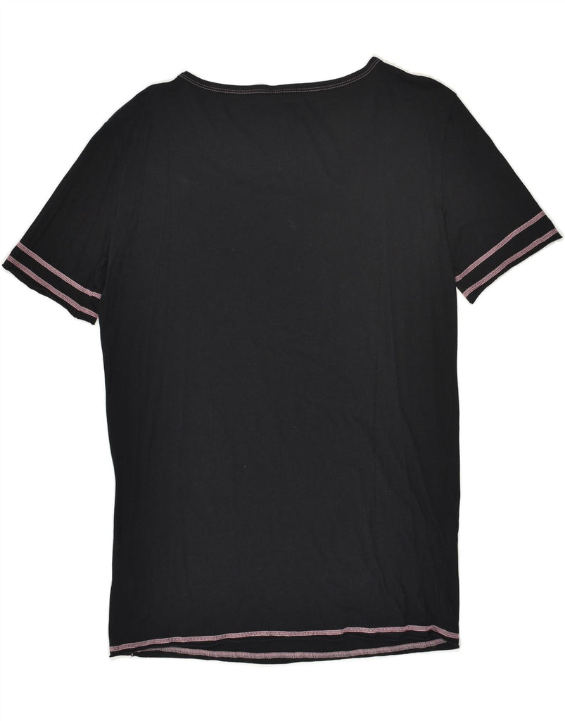 BENETTON Womens Goofy Graphic T-Shirt Top UK 6 XS Black Cotton | Vintage Benetton | Thrift | Second-Hand Benetton | Used Clothing | Messina Hembry 