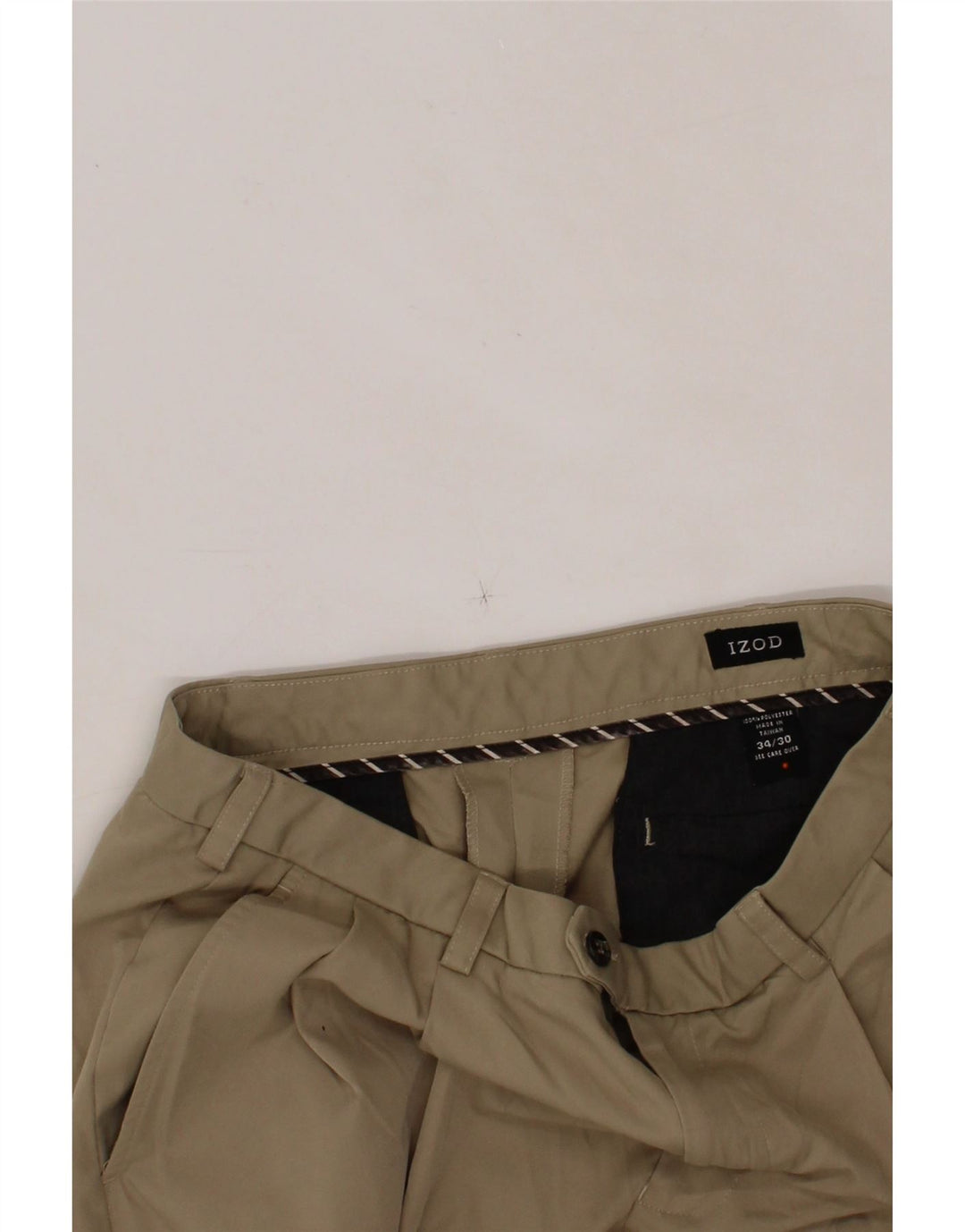 IZOD Mens Pegged Chino Trousers W34 L30 Beige Polyester Vintage Izod and Second-Hand Izod from Messina Hembry 