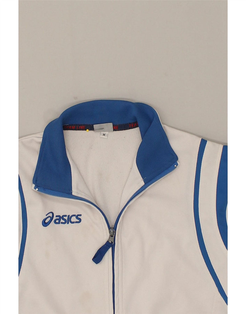 ASICS Womens Tracksuit Top Jacket UK 12 Medium White Vintage Asics and Second-Hand Asics from Messina Hembry 