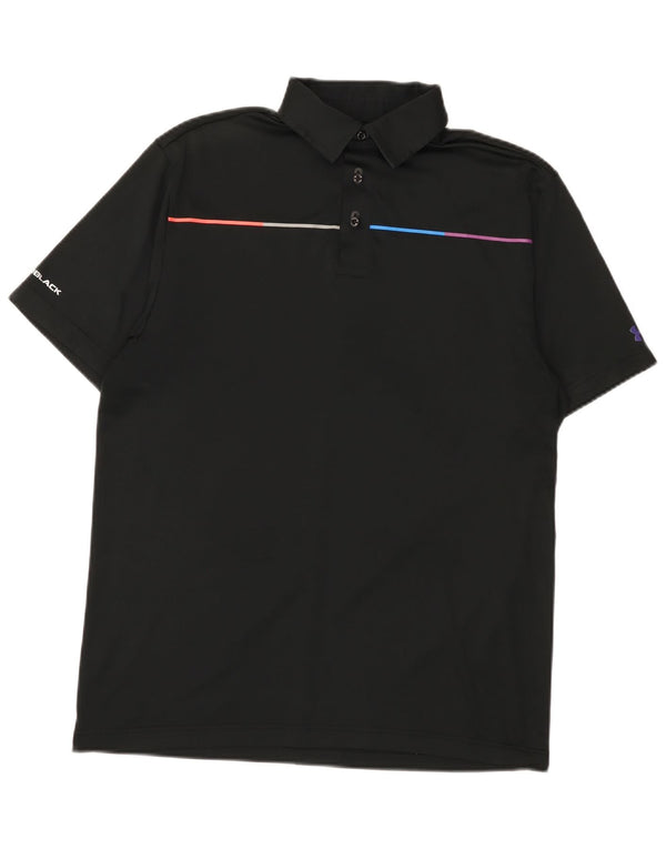 Under Armour Mens Heat Gear Polo Shirt Medium Black Polyester