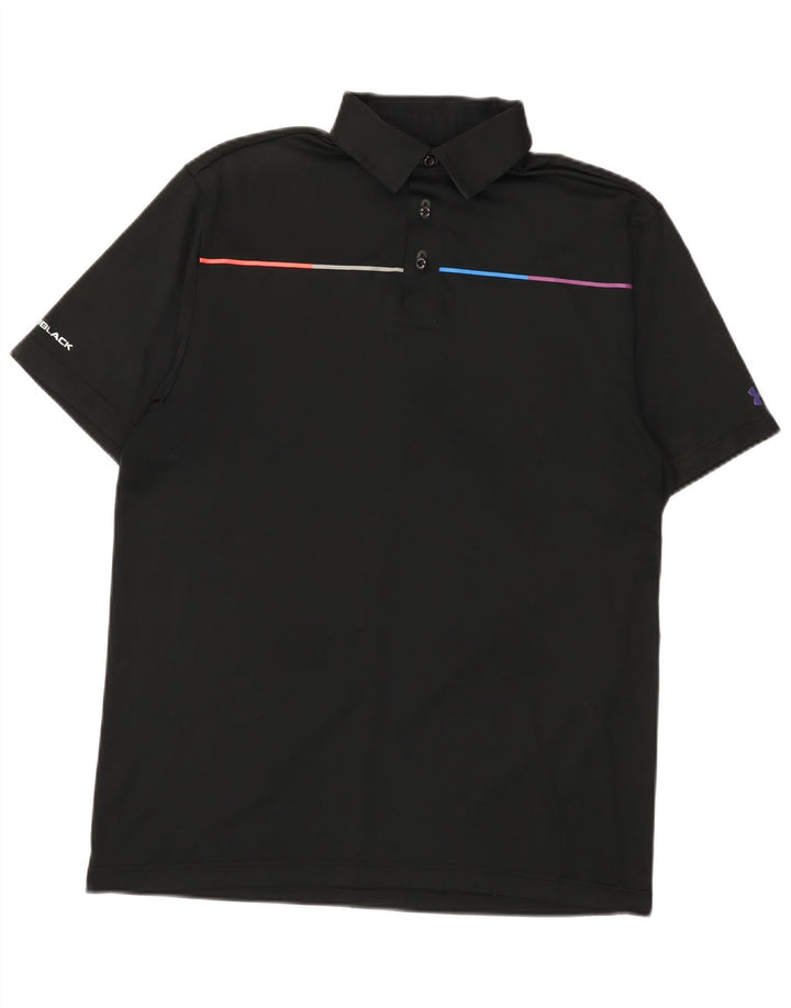 Under Armour Mens Heat Gear Polo Shirt Medium Black Polyester