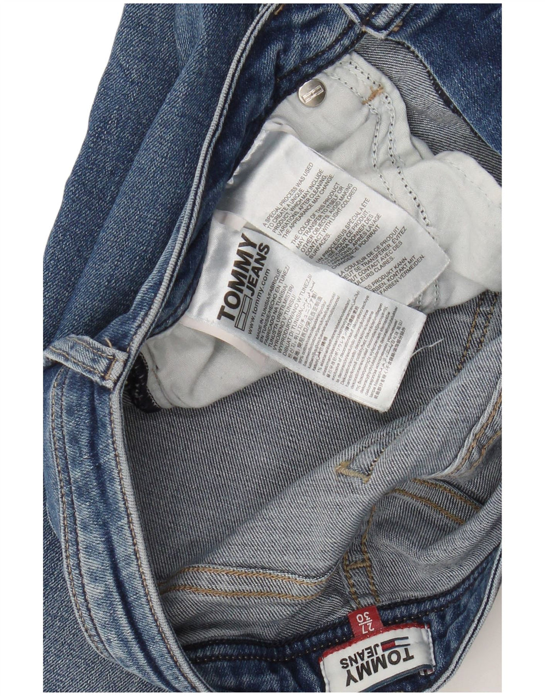 TOMMY HILFIGER Womens Straight Jeans W27 L27  Blue Cotton