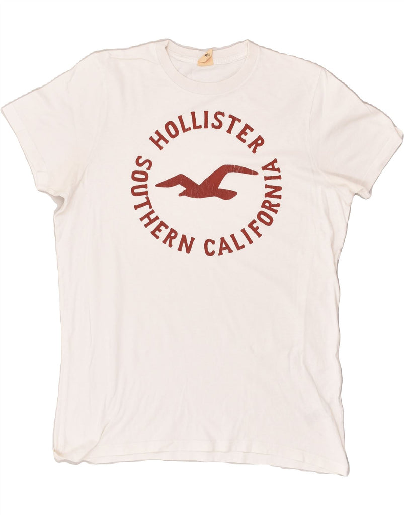 HOLLISTER Mens Graphic T-Shirt Top XL Beige Cotton | Vintage Hollister | Thrift | Second-Hand Hollister | Used Clothing | Messina Hembry 