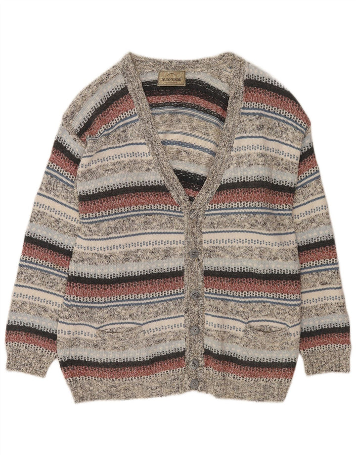 Suspence Mens Cardigan Sweater IT 50 Medium Multicoloured Striped
