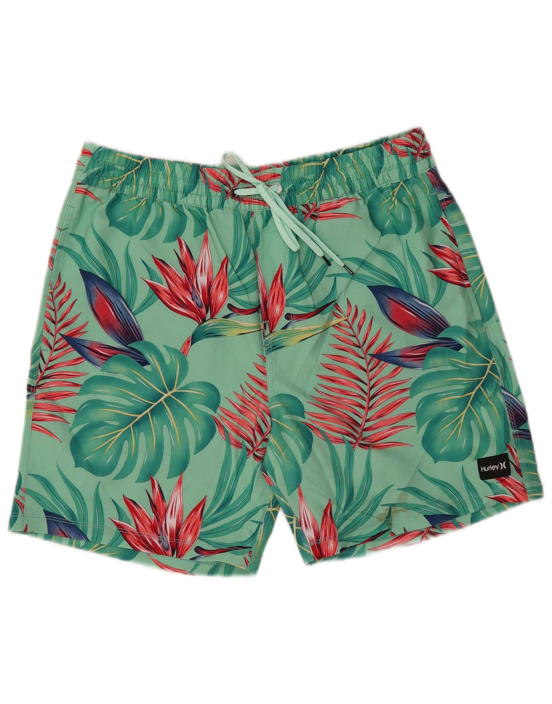 HURLEY Mens Swimming Shorts Medium  Green Floral Polyester