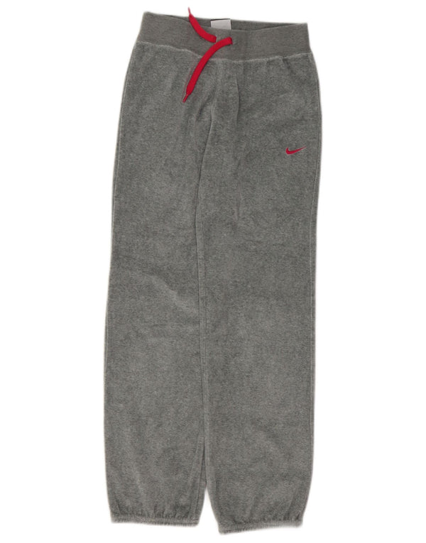 Nike Girls Velour Tracksuit Trousers Joggers 10-11 Years Medium Grey Cotton