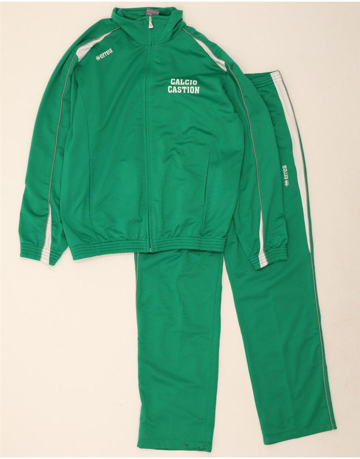 Errea Mens Graphic Full Tracksuit Large Green Colourblock Polyester