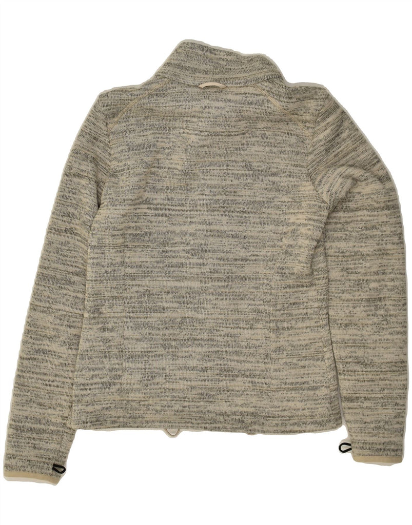 JACK WOLFSKIN Womens Cardigan Sweater UK 6 XS Grey Flecked Polyester Vintage Jack Wolfskin and Second-Hand Jack Wolfskin from Messina Hembry 