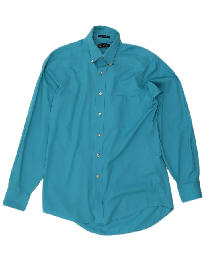 Chaps Mens Shirt Size 15 1/2 Medium Blue Cotton
