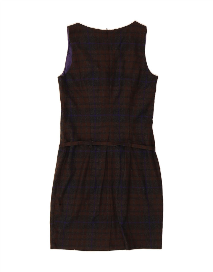 BENETTON Womens Sleeveless Sheath Dress UK 12 Medium Brown Check Vintage Benetton and Second-Hand Benetton from Messina Hembry 