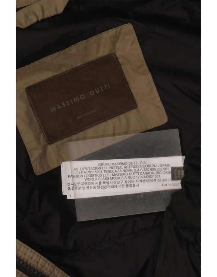 Massimo Dutti Mens Padded Jacket UK 36 Small Beige Polyester