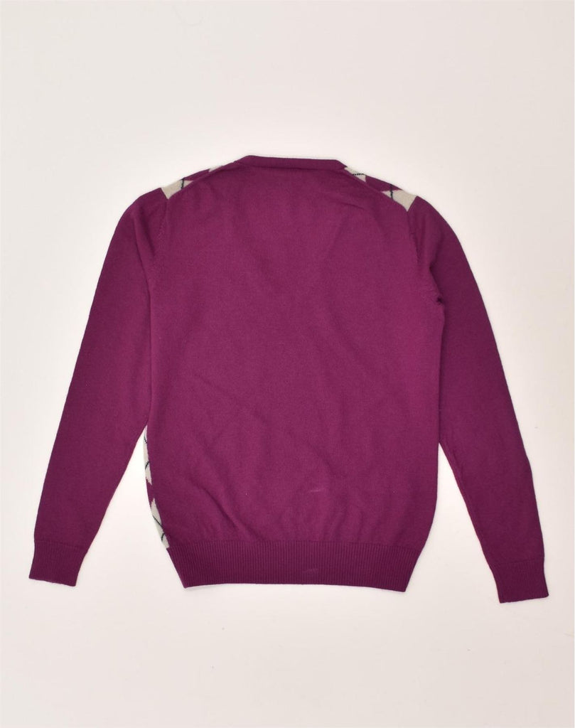 LACOSTE Womens Slim Fit V-Neck Jumper Sweater Size 42 Large Purple | Vintage Lacoste | Thrift | Second-Hand Lacoste | Used Clothing | Messina Hembry 