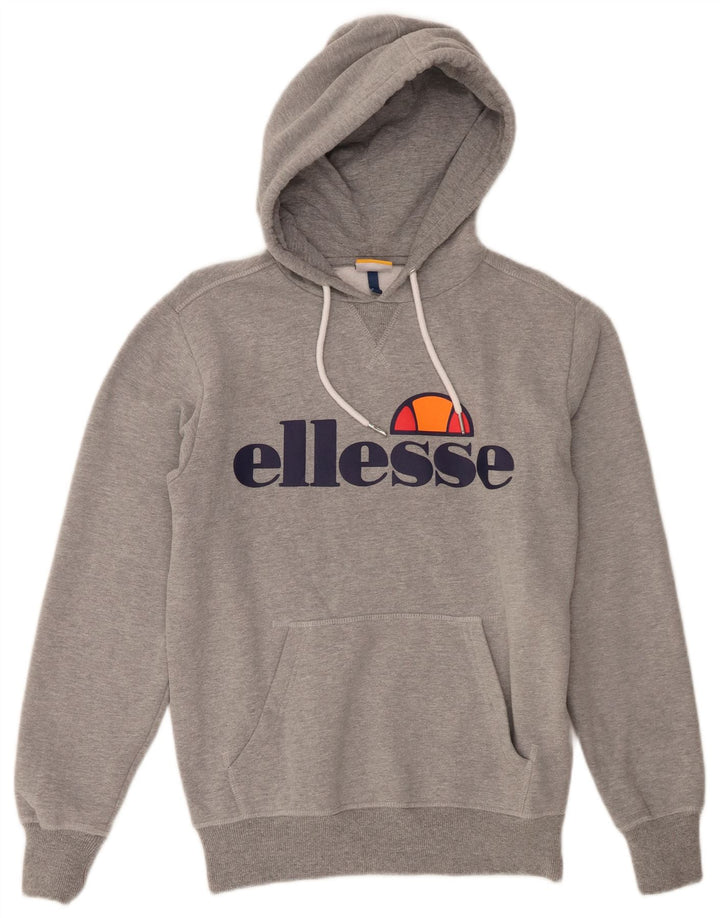 Ellesse Mens Graphic Hoodie Jumper Small Grey Cotton