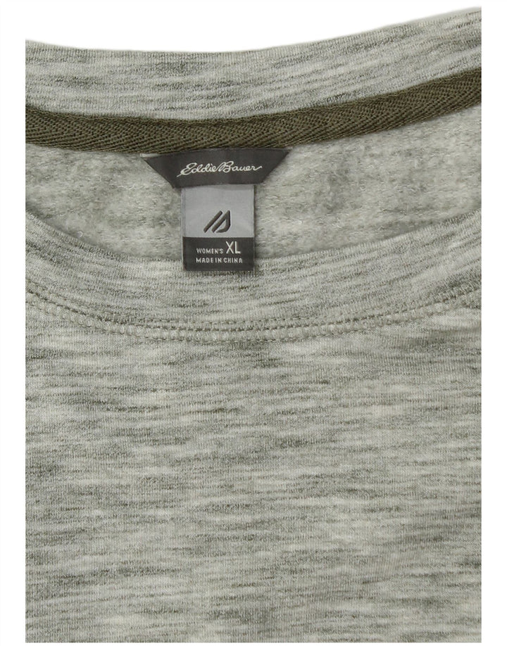 Eddie Bauer Womens Oversized T-Shirt Top UK 18 XL Green Flecked Polyester