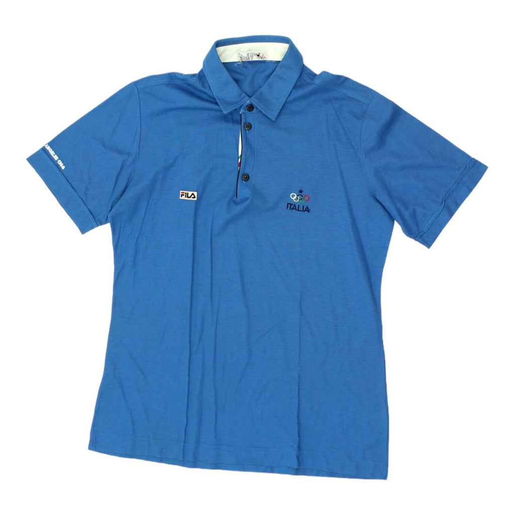 Fila Los Angeles 1984 Olympics Mens Blue Polo Shirt | Vintage 80s Sportswear VTG | Vintage Messina Hembry | Thrift | Second-Hand Messina Hembry | Used Clothing | Messina Hembry 