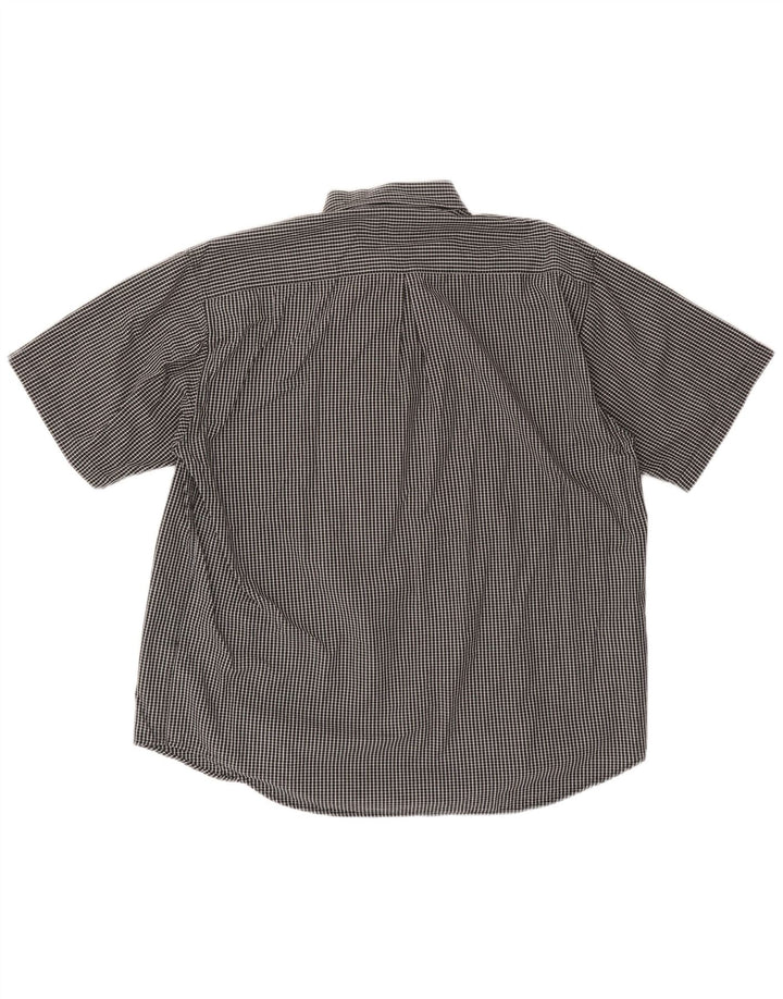 FILA Mens Short Sleeve Shirt XL Black Check Cotton