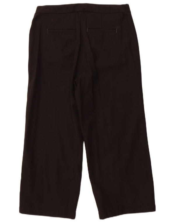 White Stuff Womens Cropped Trousers UK 12 Medium W32 L24 Black Cotton