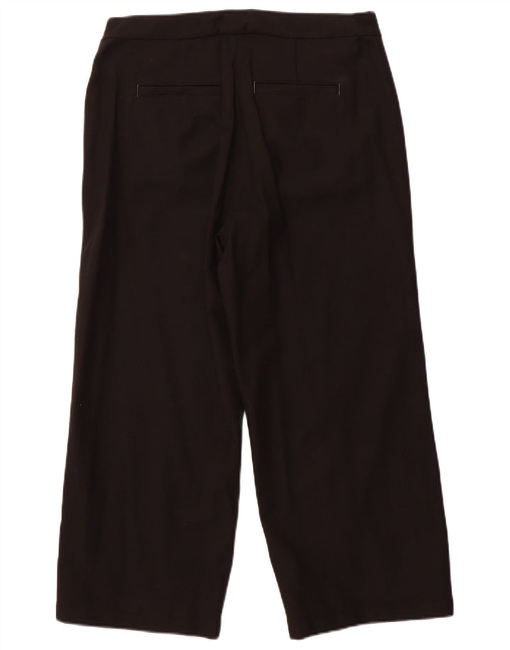 White Stuff Womens Cropped Trousers UK 12 Medium W32 L24 Black Cotton