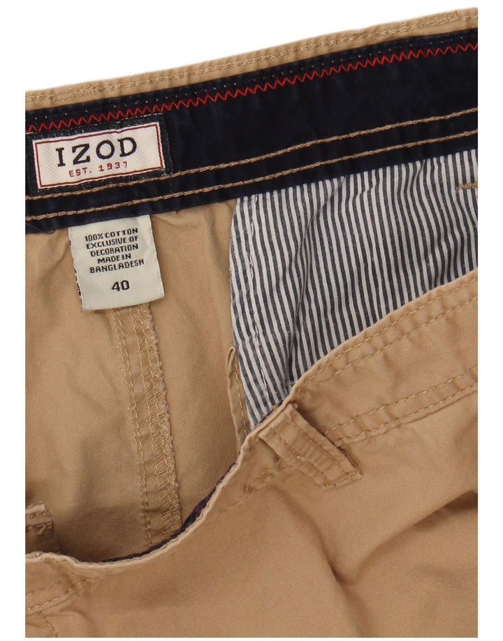 Izod Mens Cargo Shorts W40 XL Beige Cotton