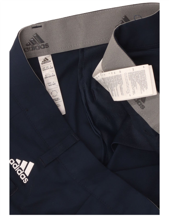 Adidas Mens Slim Chino Trousers W34 L34 Navy Blue Polyester